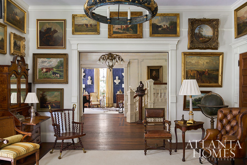 Dan Belman and Randy Korando, the owners of Atlanta's iconic Boxwoods Gardens & Gifts, transformed a historic Queen Anne home using maximalist decor ideas we love. In this style, texture, pattern, and color combine to create this "more is more" approach. From the stunning architectural details to the well-placed accessories, every element is perfection, inside and out!