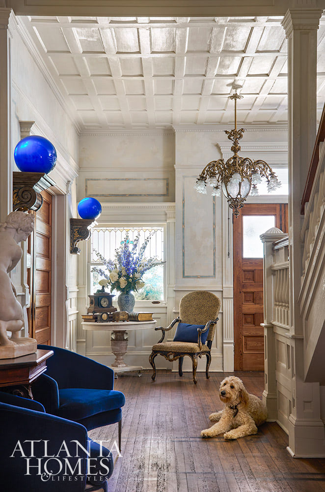 Dan Belman and Randy Korando, the owners of Atlanta's iconic Boxwoods Gardens & Gifts, transformed a historic Queen Anne home using maximalist decor ideas we love. In this style, texture, pattern, and color combine to create this "more is more" approach. From the stunning architectural details to the well-placed accessories, every element is perfection, inside and out!