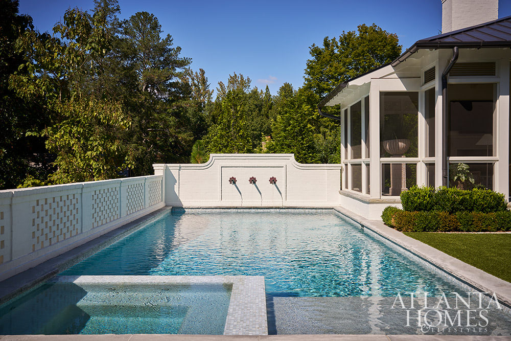SOURCE; Atlanta Homes & Lifestyles INTERIOR DESIGN  Virginia Nocharli Design  ARCHITECT: Greg Busch Architects BUILDER Rhett Bonner, Bonner Buchanan  LANDSCAPE ARCHITECT  Richard Anderson Landscape Architect - beautiful pool in the backyard or the modern mountain retreat