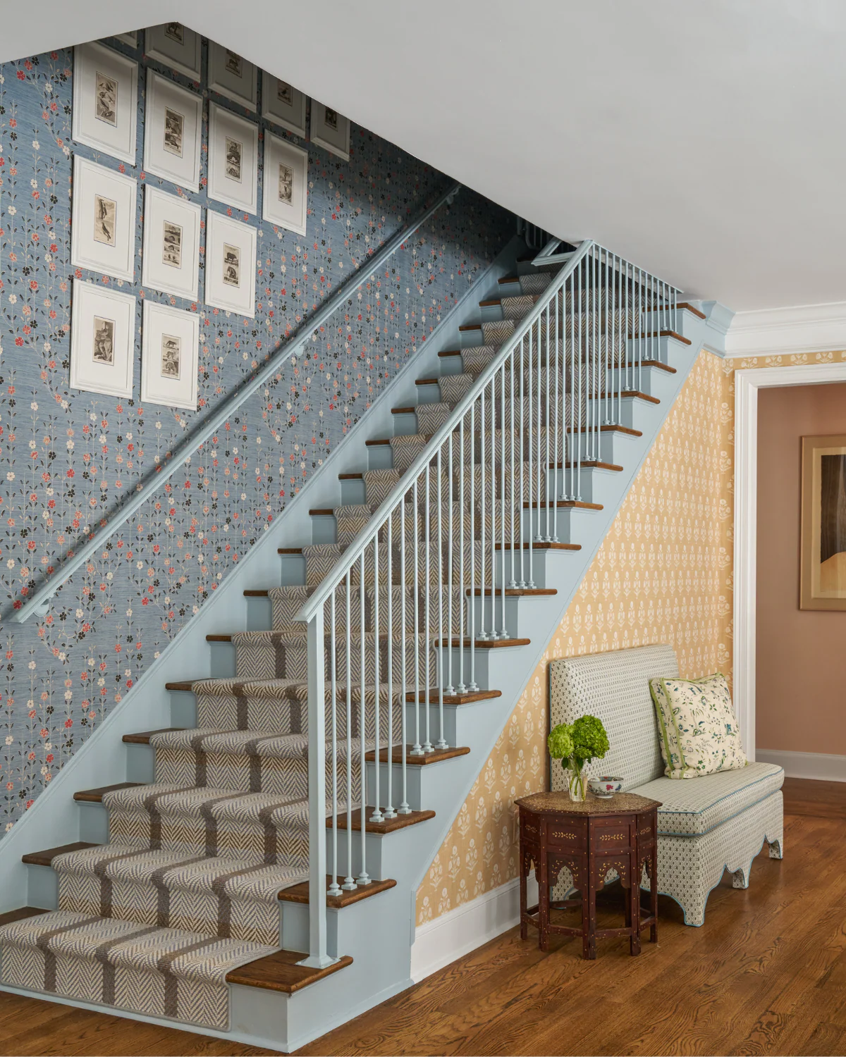 We hope you are having a fabulous day. We are so excited to share this gorgeous home designed by Dunbar Road Design with inspiring interior design ideas for your own home. Full of charm and character, it's the perfect place for entertaining or for family relaxation. Nathan Schroder Photography. Welcoming foyer in blues and neutrals with gallery wall