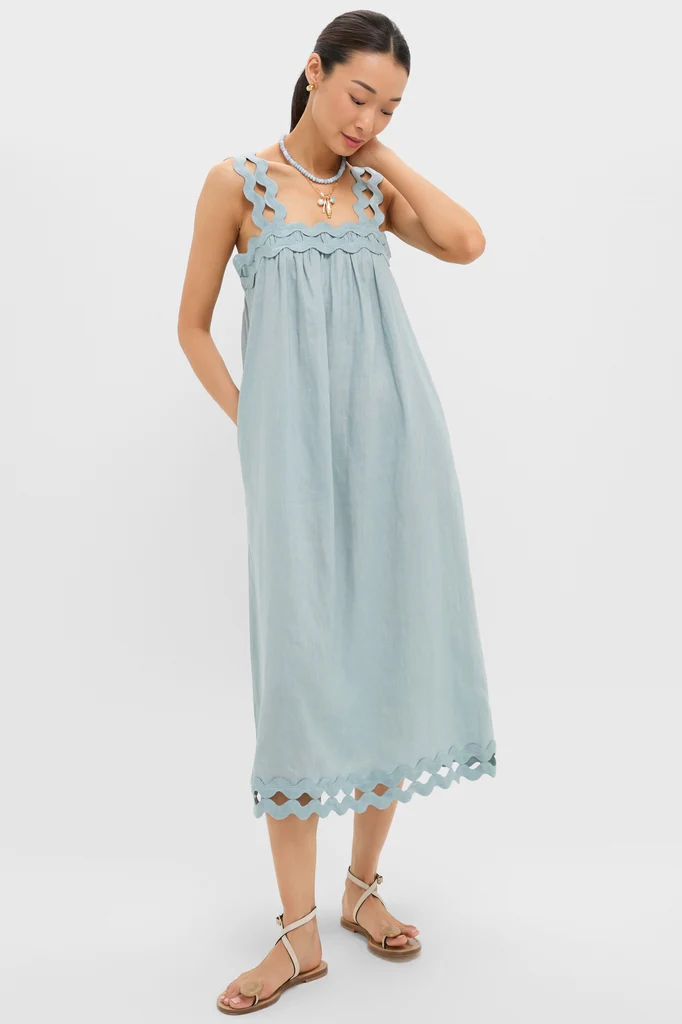 Light blue dress from Tuckernuck with a relaxed summer silhouette