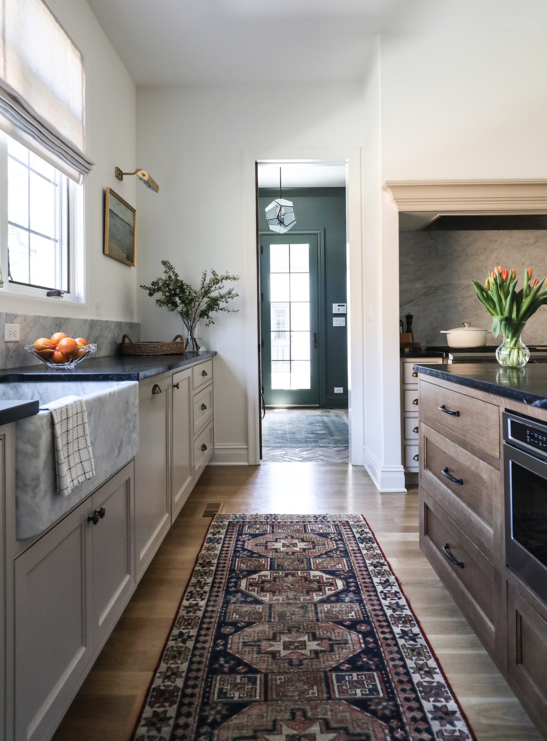 For many years, all white kitchens were the choice for designers, and color and texture were added with decor and table settings. White kitchens are not going away, but the shift towards warmer tones is all the rage, as shown in these fabulous looks from Park and Oak Design.