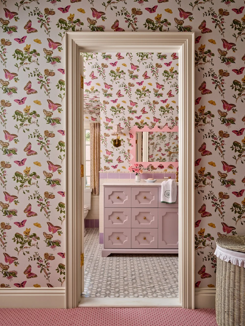 Jenkins Interiors. - love the butterfly wallpaper - Stephen Karlish Photography