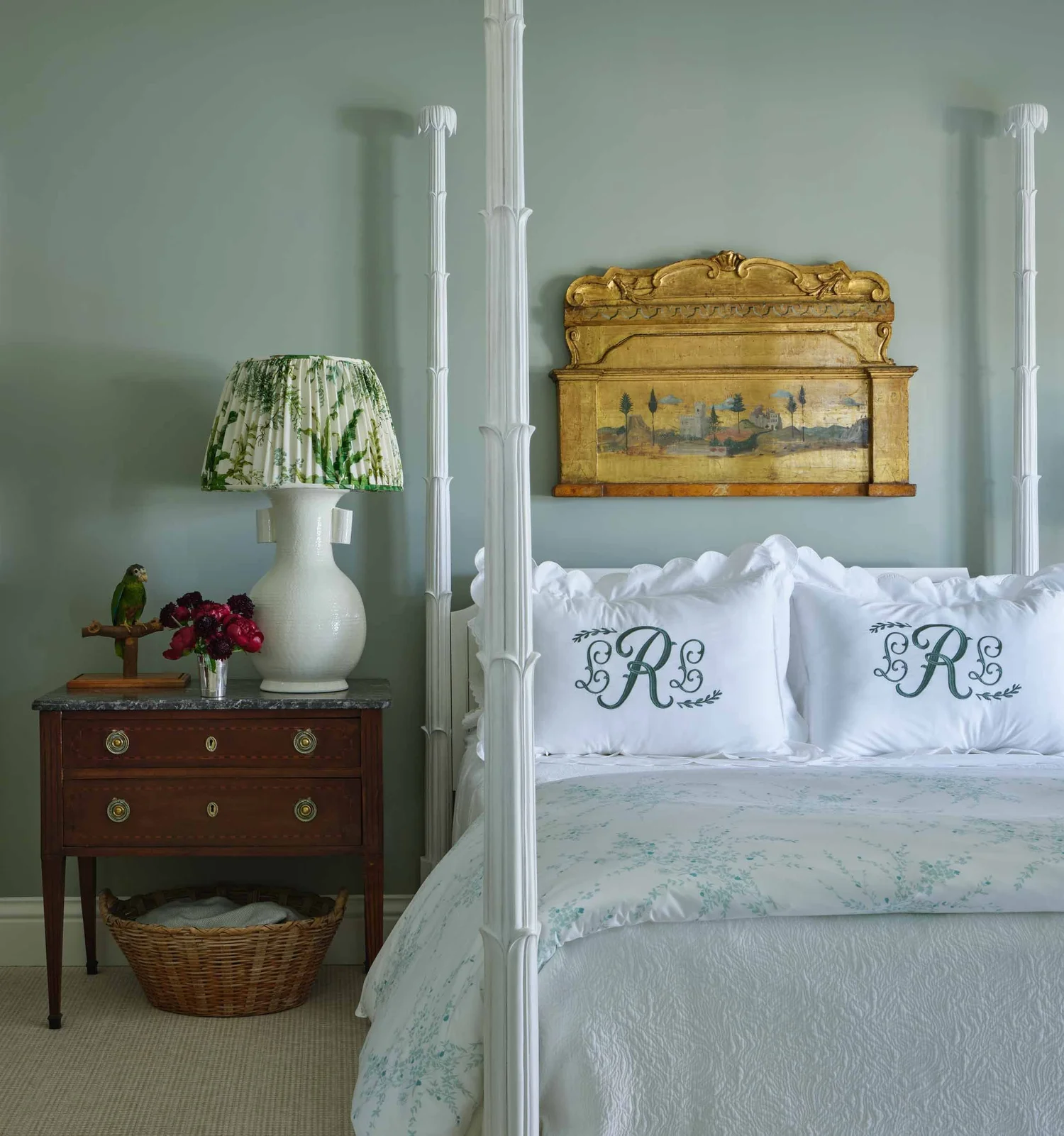  You'll love every fabulous detail in the beautiful green and white bedroom