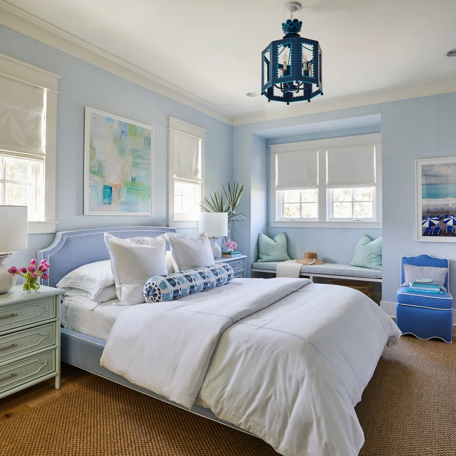 Utterly charming Kara Miller-designed beach house, photographed by , Laurey W. Glenn and styled by Lindsey Ellis Beatty, it feels fresh and inviting. The various color tones, natural materials, and textured accents ground each space, creating a livable home with plenty of style.