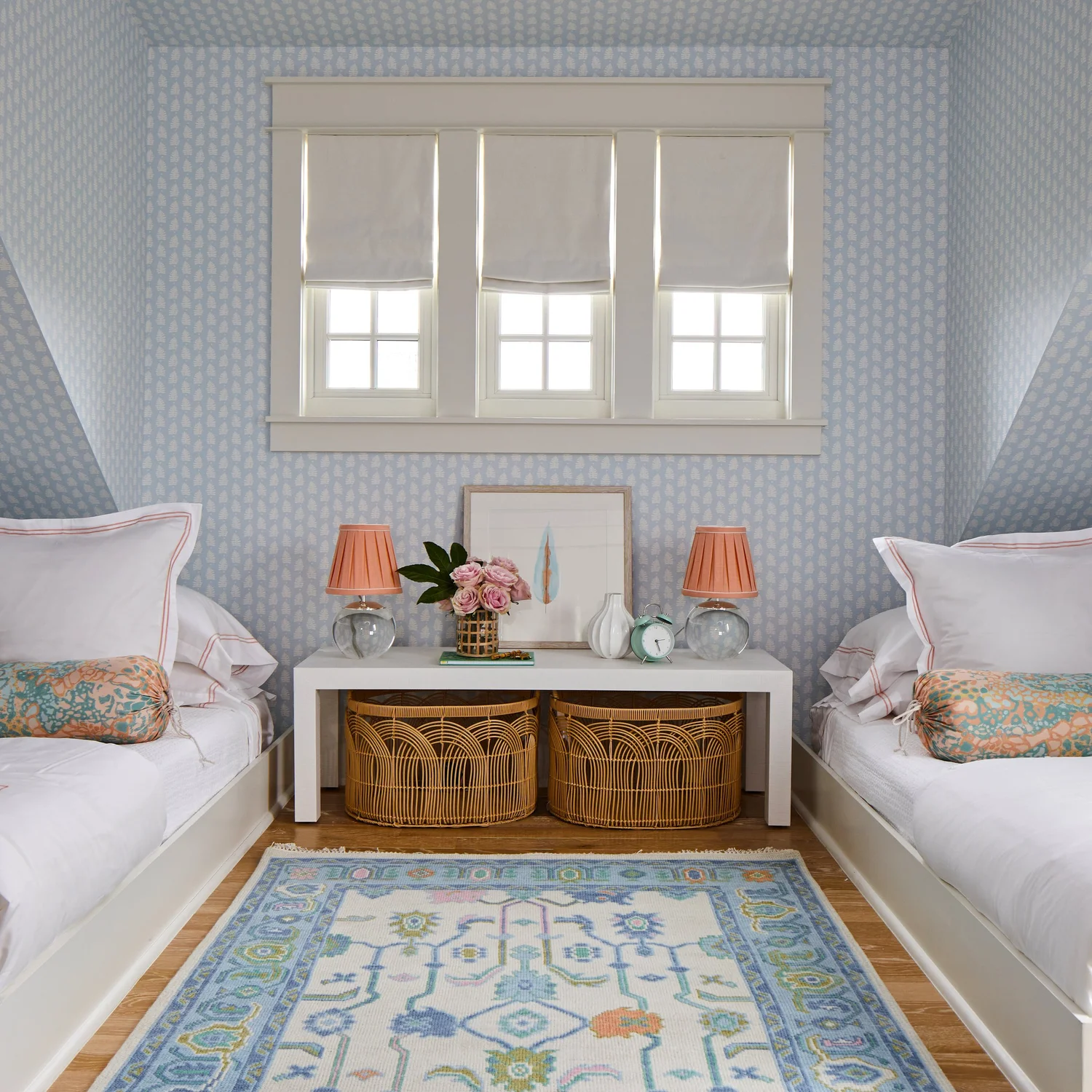 Utterly charming Kara Miller-designed beach house, photographed by , Laurey W. Glenn and styled by Lindsey Ellis Beatty, feels fresh and inviting. The various color tones, natural materials, and textured accents ground each space, creating a livable home with plenty of style.