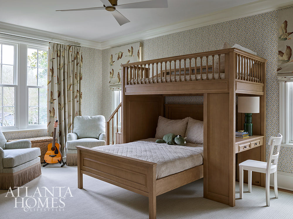 Source: Atlanta Homes & Lifestyles | Interior Design: Nancy Izlar Interiors | Architect: Caroline Rolader, REU Architects | Builder: Wright Marshall and Greg DeLoach, Revival Construction | Landscape Architect: Land Plus | Photographed by Emily Followill | Styled by Holly Bryan and Erin Haraway - charming bunk room 