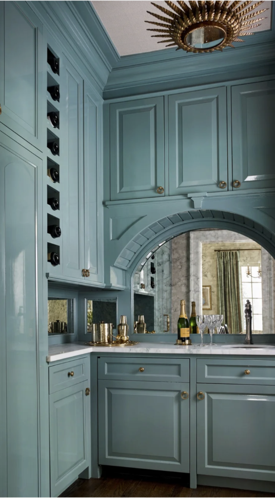 Interior Designer: Jessica Bradley Interiors | Architect: Frank Neely | Builder: Davey Construction | Photographer: Emily Followill - adore this scullery in moody blue