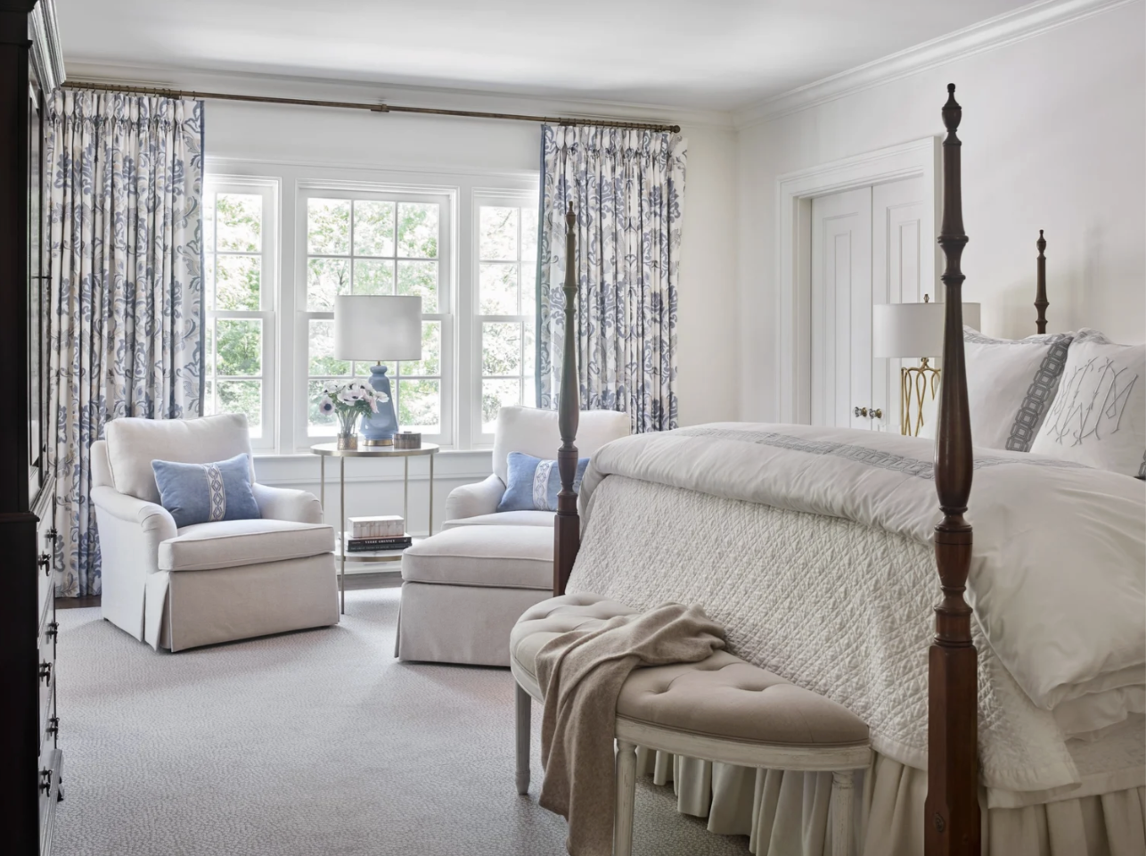 Interior Designer: Jessica Bradley Interiors | Architect: Frank Neely | Builder: Davey Construction | Photographer: Emily Followill | love a four poster bed in a primary bedroom