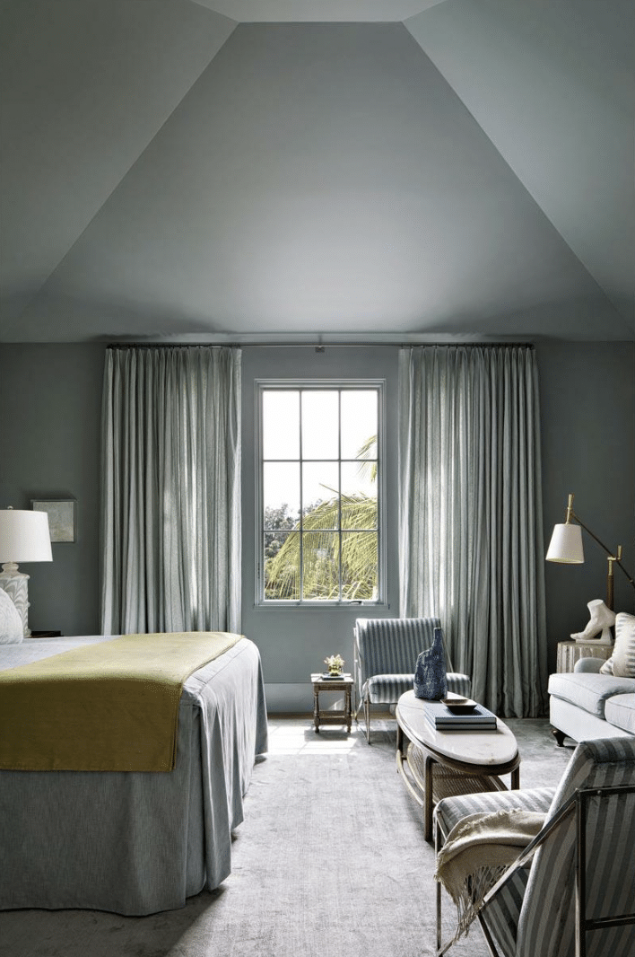 Mooday blue bedroom in this Windsor, Florida home