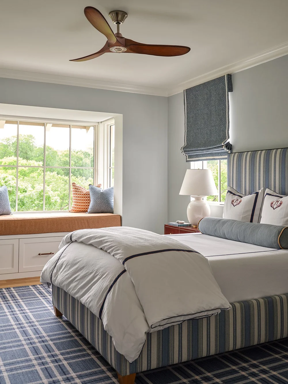 Designed by Mary Beth Wagner,this place is the perfect mix of traditional touches and updated details, well-suited for family, entertaining and more. Love the boys bedroom with stripe headboard
