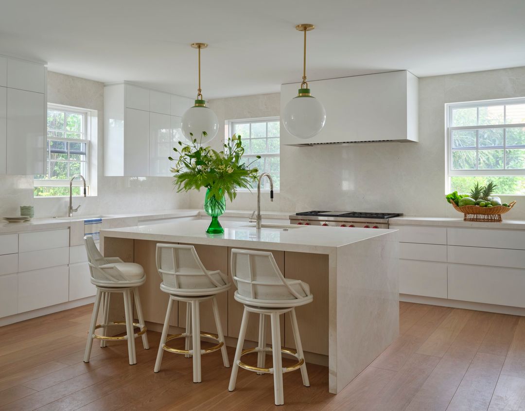 Palm Beach home with all white kitchen