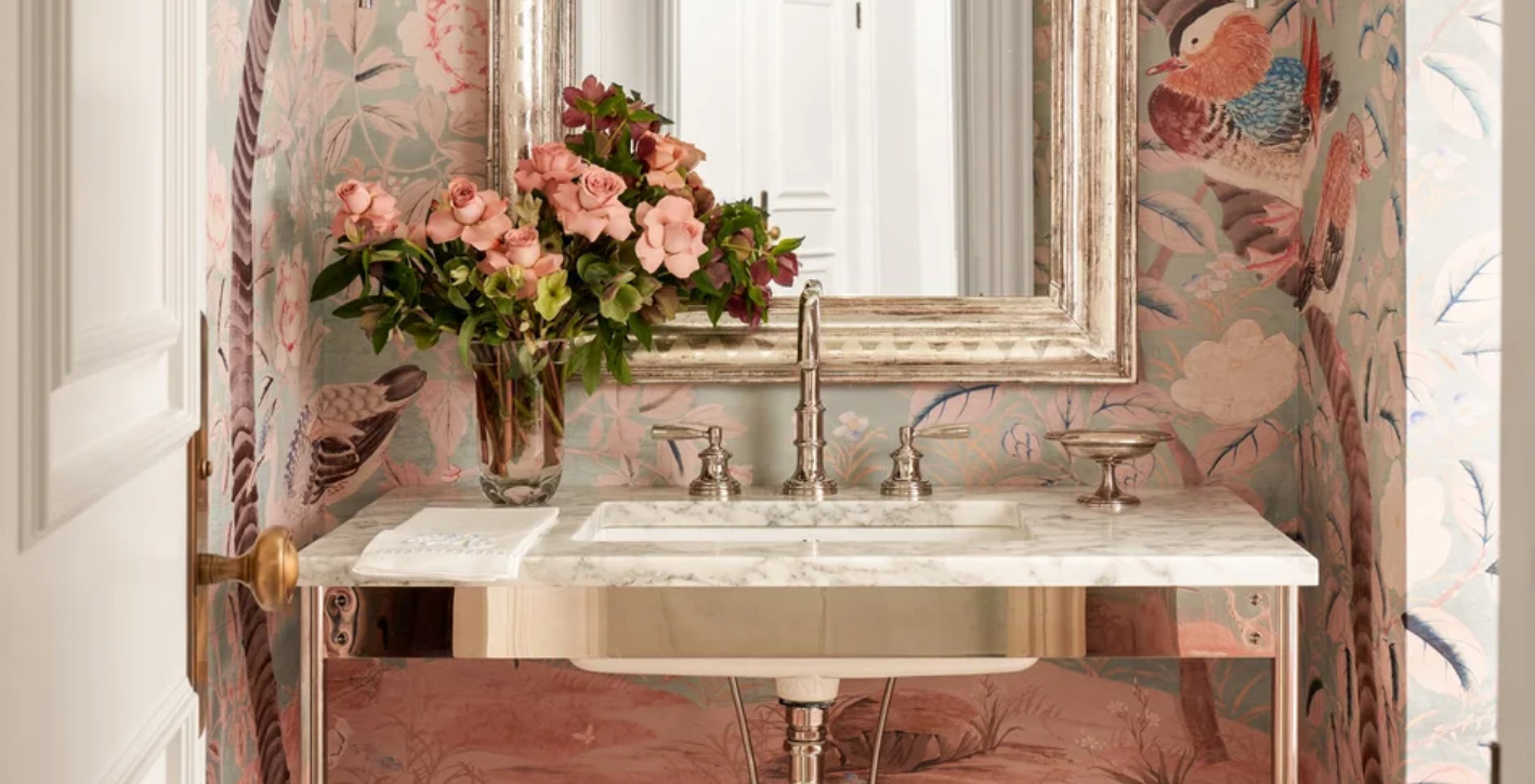 9 Breathtaking Powder Rooms With Bold Wallpaper